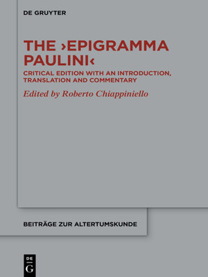 cover image of The ›Epigramma Paulini
